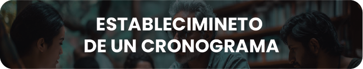 establecimiento de un cronograma